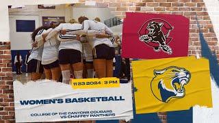 Canyons Women's Basketball vs Chaffey - 11/23/2024 - 3pm