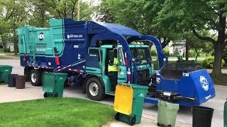 Homewood Disposal Garbage Trucks- New Grill Autocars Vs. Random Cans