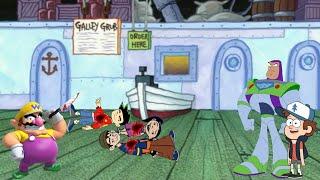 Wario Dies By Getting Beat Up By Buzz & Dipper For Stabbing Jake, Haley & Spud At Krusty Krab