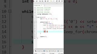 Digital Clock (24-hour format updates every second) in c++ #shorts #coding #code #programming