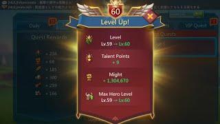 Level 59 to Level 60 in 23 Minutes - Lords Mobile | 21.2M EXP