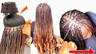 KNOTLESS FRENCH CURLS BRAIDS ON TYPE 4C NATURAL HAIR | SALON WORK / 10 MINS Hair