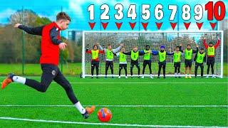 1 PRO FOOTBALLER vs 10 GOALKEEPERS - Who Wins?