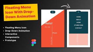 Floating Menu Icon with Drop-Down Animation in Figma | Figma Tutorial