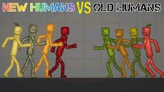 New Humans VS Old Humans Fighting In Melon Playground