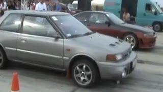 Nissan Skyline GTS Vs. Mazda 323 Turbo 4X4 Drag Race