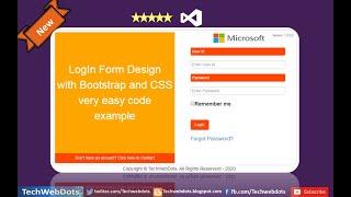 Login Form Design in ASP.NET | HTML | Bootstrap | CSS