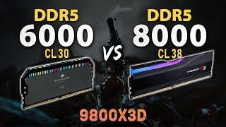 DDR5 6000 vs 8000 - Ryzen 7 9800X3D // Test in 5 Games