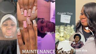 MAINTENANCE VLOG UK BLACK GIRL ( WIG INSTALL, FACIAL, NAILS + MOREEE)