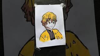 Zenitsu agatsume drawing  ||demon slyer drawing || anime drawing || #shorts #anime #art