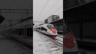 электропоезд эвс1 Сапсан пролетает платформу Останкино #moscow #transport #сапсан #останкино #ржд