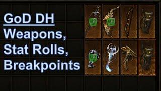 GoD DH weapon choices in detail (with TL;DW): which to use, what to roll, what breakpoints to go for