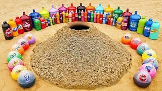 Big Volcano Eruption from Fanta and Coca Cola, Big Orbeez, Mtn Dew, Mirinda vs Mentos Underground