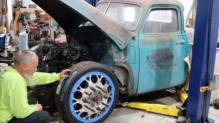 50 Chevy build part 7  AIr Management  AND Custom Front Suspension