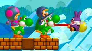 New Super Mario Bros. U Deluxe – 3 Players Walkthrough Co-Op Full Game (All Star Coins)