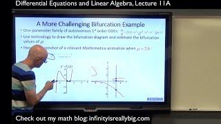 Advanced Bifurcation Example w/ Mathematica, Continuous Deposits Ex, Linear Differential Equations