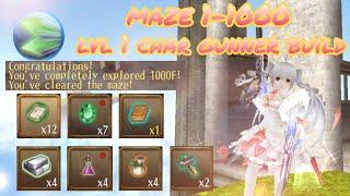 toram online - maze 1-1000 using lvl 1 char gunner twin strom build +  drop maze  - yusagi