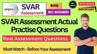  Wipro WILP SVAR Assessment Questions | Actual Practice Questions, Live Test | Wipro Hiring Drive