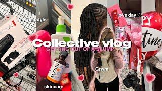 collective vlog  getting things done, maintenance, valentines day, diy knotless, hygiene