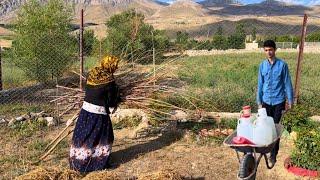 IRAN nomadic life | Sodabeh Fetches Water from the Spring and Irrigates the Garden | Nomadic Life