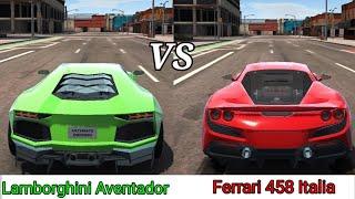 Ultimate car driving simulator |Drag racing| Lamborghini Aventador vs Ferrari 458 Italia