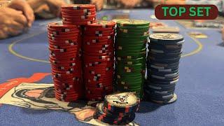 I FLOP TOP SET, OPPONENT RAISES !!! -  Kyle Fischl Poker Vlog Ep 220