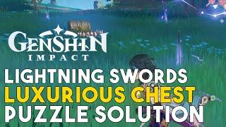 Genshin Impact Lightning Swords Luxurious Chest Puzzle Solution (Inazuma Luxurious Chest Location)