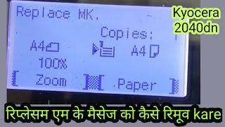 printer kyocera m2040 how to reset replace mk