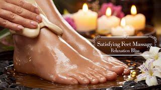 Satisfying Feet Massage Therapy: Beautiful Female Relaxation with Oil Massage