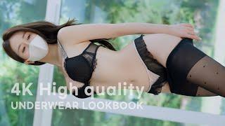 [4K 초고화질 세로룩북] 시스루 스타킹 원피스 룩북 minidress underwear Lookbook 모델 장미 언더웨어 룩북 직캠 stockings Lookbook ルックブ