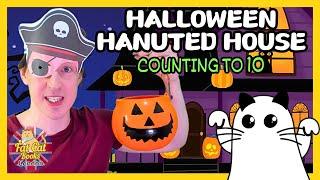 Halloween kids haunted house, monsters, interactive counting to 10 actions