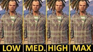 Grand Theft Auto 5 | GTX 1050 Ti | i5-7400 | Low vs. Medium vs. High vs. Ultra | 1080p