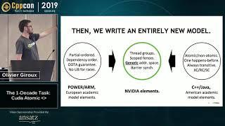 The One-Decade Task: Putting std::atomic in CUDA. - Olivier Giroux - CppCon 2019