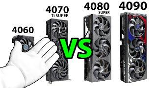 Big NVIDIA GPU Gameplay Comparison! (RTX 4090 vs 4080 SUPER vs 4070 Ti SUPER vs 4060)