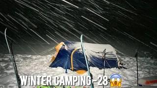 EXTREME Winter SNOW STORM -30F WINTER CAMPING WINTER STORM hits HOT tent. FREEZING wind