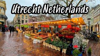 Utrecht Netherlands, walking tour 4k, Christmas vibes 