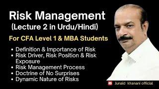 Risk Management | CFA & MBA | Lecture 2 in Urdu/Hindi| Risk Exposure & Management Process