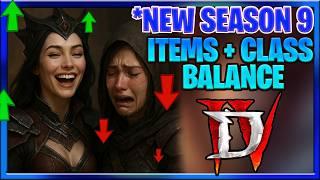 Diablo 4 Season 9 New Class Balance : And New Uniques and Legendary Updates Nerfs and Buffs