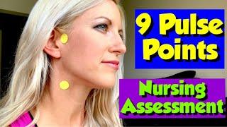 Locate 9 Main Pulse Points on the Body Easily | Nursing Assessment Tutorial