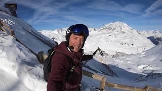 Ski Sunday's Graham Bell skis his favourite black piste in Tignes, France, the Johan Clarey