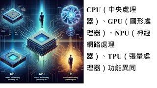 CPU（中央處理器）、GPU（圖形處理器）、NPU（神經網路處理器）、TPU（張量處理器）功能異同