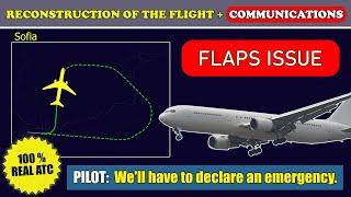 Flaps issue after departure | U.S. Transportation Command Boeing 767-300 | Sofia, ATC