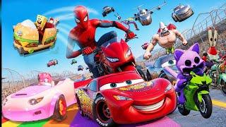 GTA V SPIDER-MAN 2  CRAB, MR TALL, CATNAP and AMY Join in Epic New Stunt Racing