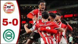 PSV Eindhoven vs Groningen FC (5-0), All Goals/Highlights Ricardo Pepi Goals Hattrick, Guus Til Goal