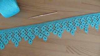 ЛЕНТОЧНОЕ КРУЖЕВО Капельки вязание крючком КАЙМА Crochet Ribbon Lace Border