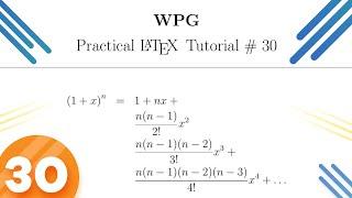 Latex Tutorial # 30 - Multiline Equation