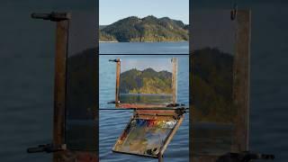Lake plein air Timelapse Tutorial #allaprima #landscapepainting #pleinairpainting