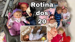 ROTINA DOS MEUS 20 BEBÊS REBORN (PARTE 1 - MANHÃ) | SOPHIE MACHUCOU O BRYAN? | GABI REBORN