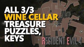 All Wine Cellar Treasure Puzzles, Keys RE4 Remake