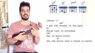 OLD TOWN ROAD Ukulele Tutorial cool chords - Lil Nax S